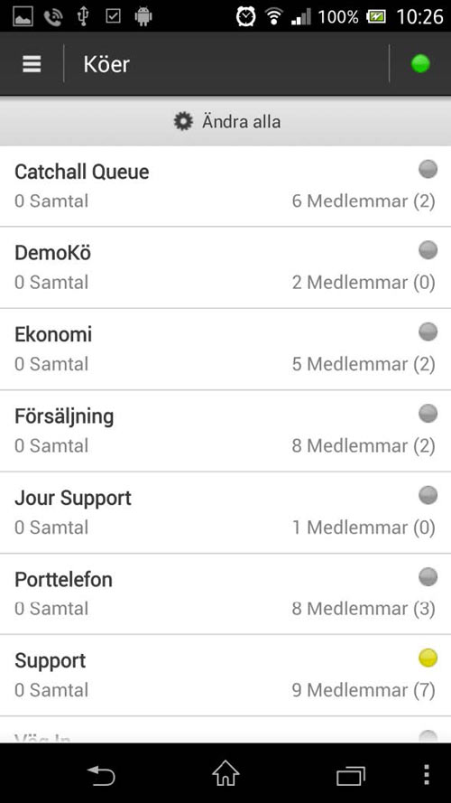 Gränssnitt på mobilapp
